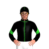 Black, Lime Green Seams, Black Sleeves With Lime Green Chevron, Black Cap With Lime Green Seams
