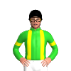 Lime Green, Yellow Braces And Armbands, Black Cap