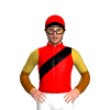 Red, Black Sash, Brown And Gold Half Sleeves, Red Cap With Black Peak