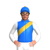 Blue, Gold Sash, White Sleeves, Blue Cap, Gold Pom Pom