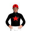 Black, Red Star And Cap, Black Star