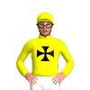 Yellow, Black Maltese Cross