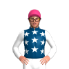 INDIGO, WHITE STARS, WHITE SLEEVES, White cap