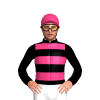 Black, Pink Hoops And Cap