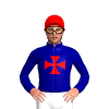 Dark Blue, Red Maltese Cross And Cap