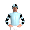 Light Blue, Black Hooped Sleeves, Quartered Cap