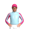 Light Blue, Pink Striped Sleeves, Pink Cap