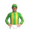 Green, Gold Stripes, Gold Stars Sleeves And Cap