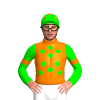 ORANGE,LIME GREEN SPOTS,SLEEVES, ORANGE ARMBANDS,LIME GREEN CAP, ORANGE SPOTS