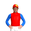 RED,GOLD STARS,BLUE SLEEVES,RED CAP,GOLD QUARTERS