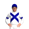WHITE,NAVY CROSSED SASHES,ARMBAND,CAP