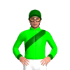 LIME, DARK GREEN SASH, CUFFS, CAP
