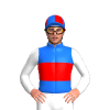 Blue, Red Band, White Sleeves, Blue And Red Quartered Cap