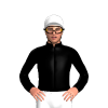 Black, Three White Diagonal Stars, Star Cap