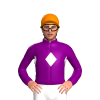 PURPLE, WHITE DIAMOND BAND, PURPLE SLEEVES, WHITE DIAMOND, Yellow cap