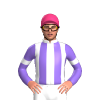 SKY BLUE, YELLOW DIAMOND BAND,SKY BLUE SLEEVES, YELLOW DOUBLE ARMBANDS, Pink cap