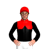 RED, BLACK HALVES, BLACK DIAMOND BAND, BLACK SLEEVES, Red cap