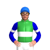 WHITE, RED STRIPES, BLUE SLEEVES, RED ARMBANDS, White cap