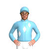 Sky Blue, White Diamond Sash