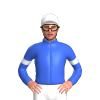 Royal Blue, White Motree Thoroughbreds Logo, White Armbands And Cap