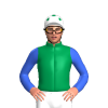 Pale Green, Black Armbands, Quartered Cap