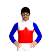 WHITE,RED RIGHT SASH, DOUBLE ARMBAND, Blue cap