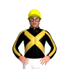 BLACK, GOLD CROSSED SASHES, BLACK SLEEVES, GOLD STRIPE, Orange cap