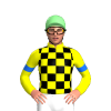 BLACK,PINK DIAMOND CHECKS,BLACK SLEEVES,YELLOW ARMBANDS,PINK COLLAR, Hot pink cap