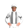 WHITE, GREY STRIPES, ARMBANDS