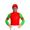 RED, LIME GREEN SLEEVES, RED ARMBAND, Green cap