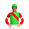 LIME GREEN, RED RIGHT SASH, RED SLEEVES, WHITE ARMBANDS, Yellow cap