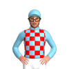 SKY BLUE, RED CHECK, Orange cap