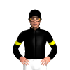BLACK,WHITE DIAMOND BAND,YELLOW ARMBAND, Yellow cap
