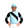 LIGHT BLUE, BLACK RIGHT SASH, SLEEVES, LIGHT BLUE DOUBLE ARMBANDS, Pink cap