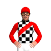 Black And White Checks, Red Sash, Sleeves And Cap