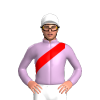Lilac, Red Sash, White Cap
