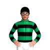 Emerald Green And Black Hoops, Hooped Sleeves, Black Cap