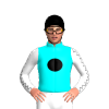 Deep Aqua, Black Disc, White Sleeves With Black Seams, Black Cap
