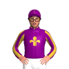 Purple, Gold Fleur De Lis, Striped Sleeves, Seams Cap