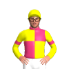 Pink And Yellow Quarters, Yellow Sleeves, Pink Armbands, Yellow Cap