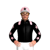 BLACK,LIGHT PINK EPAULETTES,BLACK SLEEVES,LIGHT PINK STARS,CAP,BLACK STAR, WHITE PEAK