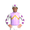 MAUVE,GOLD ZIGZAG CHEVRON,WHITE SLEEVES,PURPLE STARS,WHITE CAP,PURPLE STAR