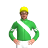 MEDIUM BLUE, SLEEVES, WHITE ARMBANDS, Yellow cap