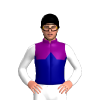 PURPLE , NAVY HALVED , NAVY DIAMOND BAND , WHITE SLEEVES, Orange cap