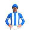 BLUE,WHITE STRIPES,BLUE SLEEVES,LIGHT BLUE ARMBANDS, Blue cap