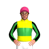 YELLOW, GREEN BAND, GREEN SLEEVES , BLACK STRIPED, Pink cap