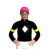 BLACK,WHITE DIAMOND BAND,YELLOW ARMBAND, White cap
