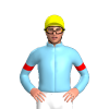 SKY BLUE, RED SIX SPOTS, ARMBANDS, Pink cap