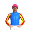 BLUE,YELLOW SIX SPOTS,YELLOW SLEEVES,RED STRIPES, Blue cap