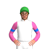 WHITE, BLUE FIVE STARS, HOT PINK SLEEVES, BLUE ARMBAND, Pink cap
